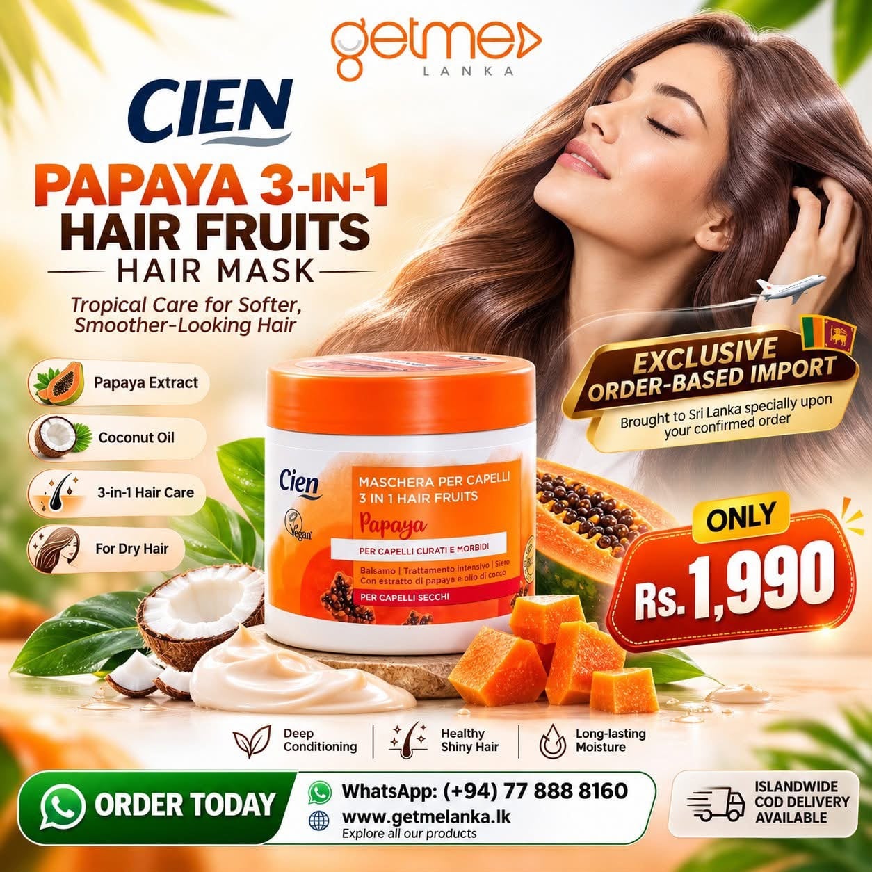 CIEN 3 IN 1 PAPAYA HAIR MASK
