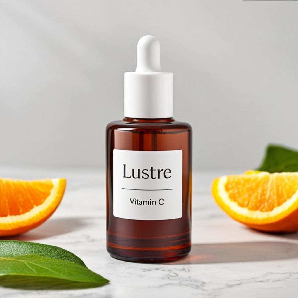 Lustre Vitamin C Botanical Brightening Serum with fresh citrus